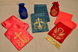 Закладка в Евангелие и мешочки для просфор